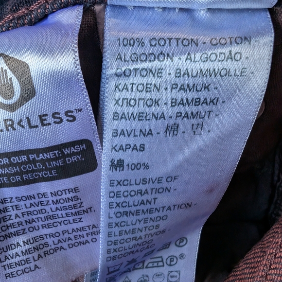 Levi's Premium Cherry Cordial Red Ribcage Wide Leg High Rise Raw Hem Jeans 24x30 - Picture 12 of 15